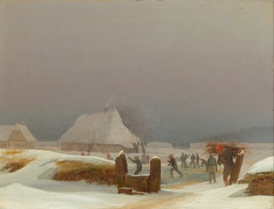 Winterlandschap van Funen door Wilhelm Bendz